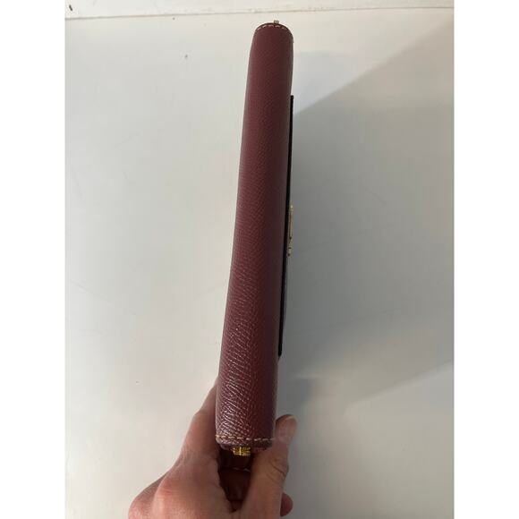 COACH 54007 LARGE WINE CROSSGRAIN LEATHER WALLET - Picture 6 of 16